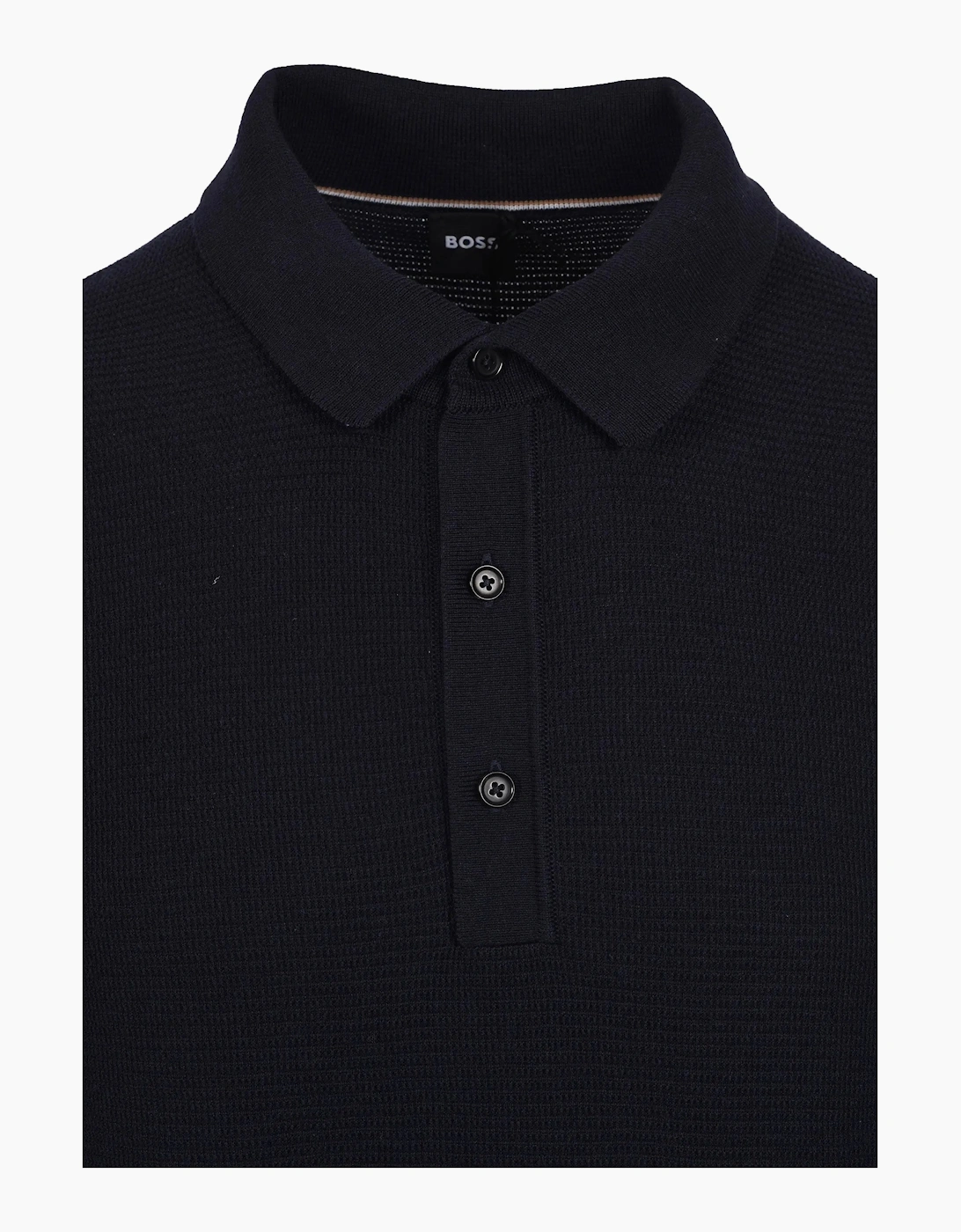 Boss Black Iannotti Knitted Polo Shirt Dark Blue