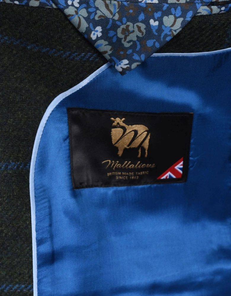 Mazzelli Jacket and Waistcoat Green/Blue Check