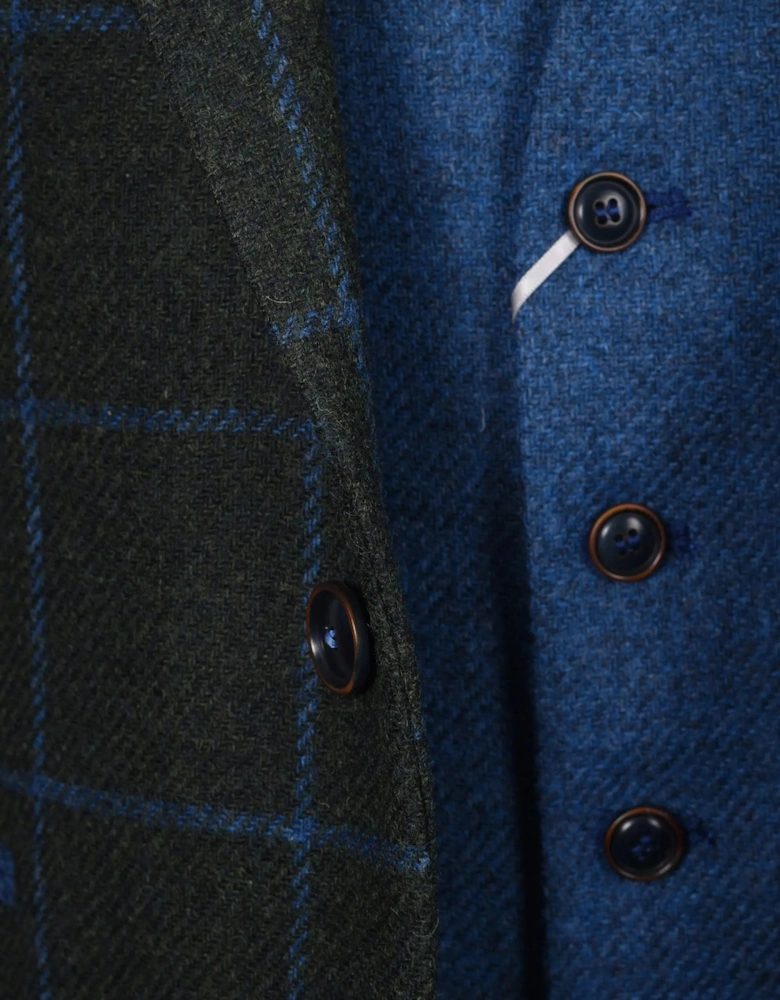Mazzelli Jacket and Waistcoat Green/Blue Check
