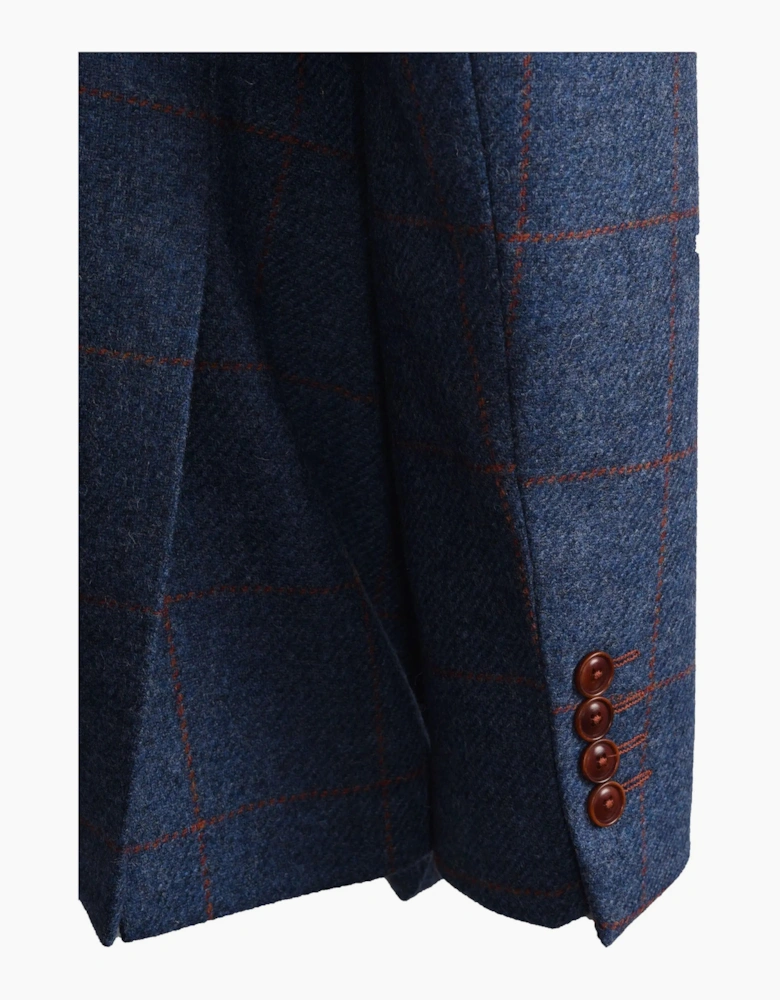 Mazzelli Jacket and Waistcoat Blue/Orange Check