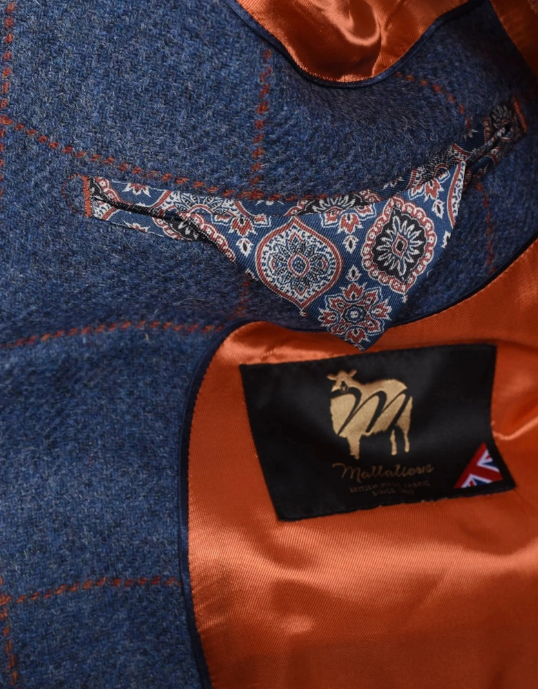 Mazzelli Jacket and Waistcoat Blue/Orange Check