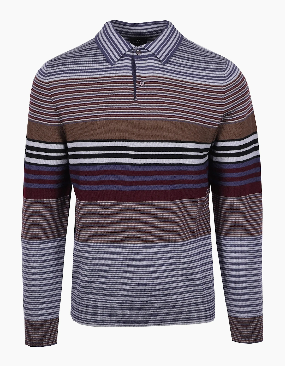 Paul Smith LS Knitted Polo Sweatshirt Dark Violet, 4 of 3