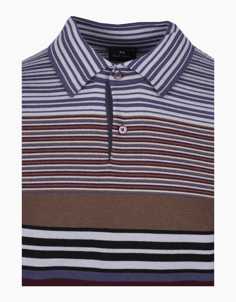 Paul Smith LS Knitted Polo Sweatshirt Dark Violet