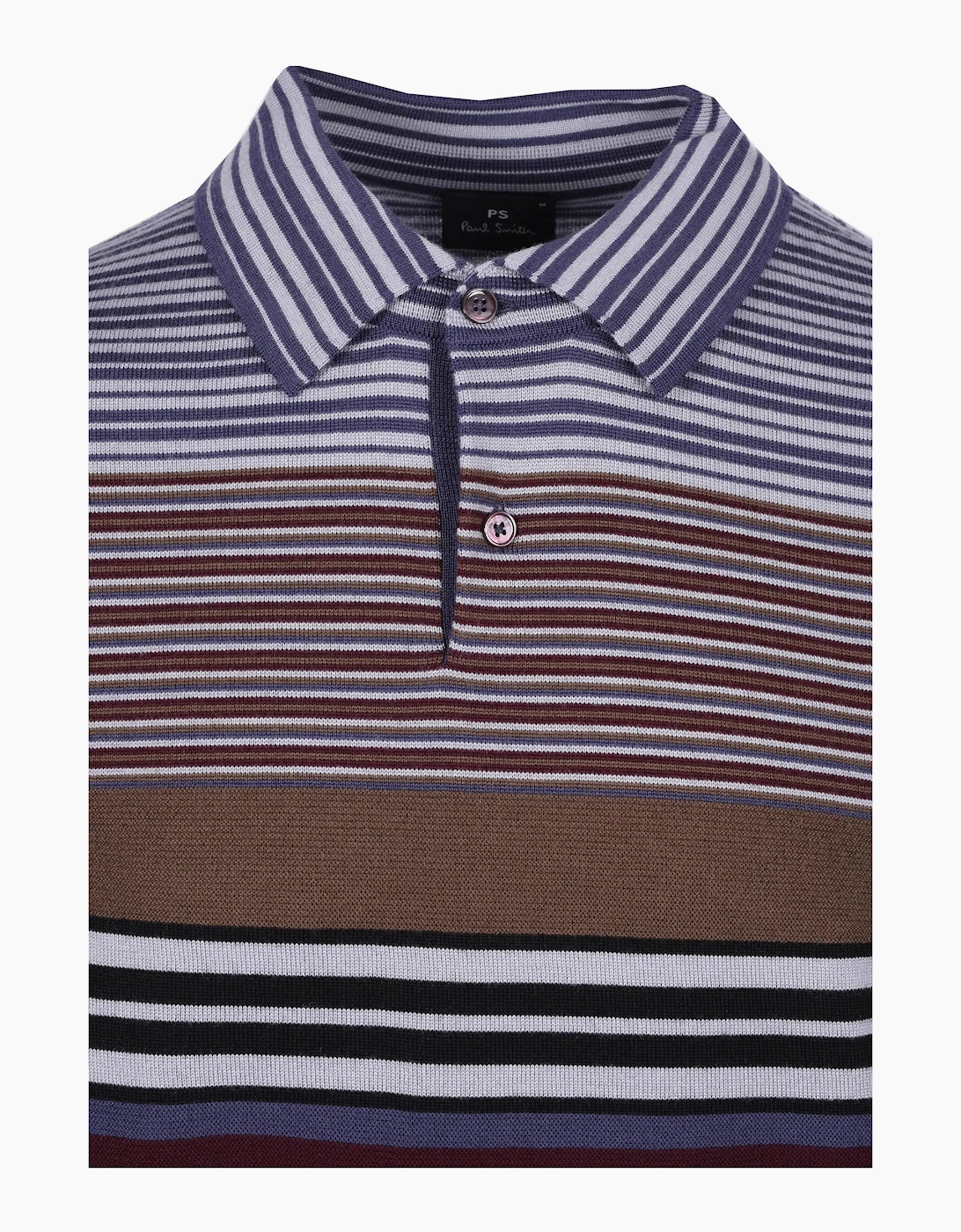 Paul Smith LS Knitted Polo Sweatshirt Dark Violet