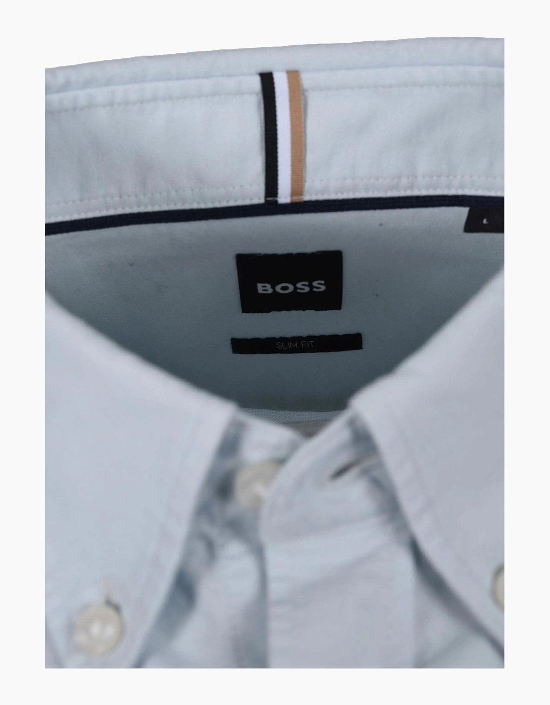 Boss Black H Roan Casual Oxford Shirt Open Blue