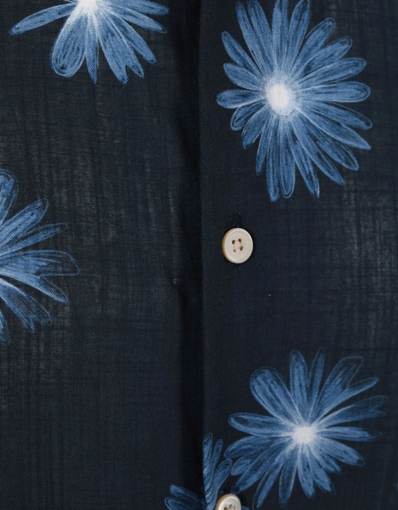 Paul Smith Reg Fit Floral Shirt Greyish Blue