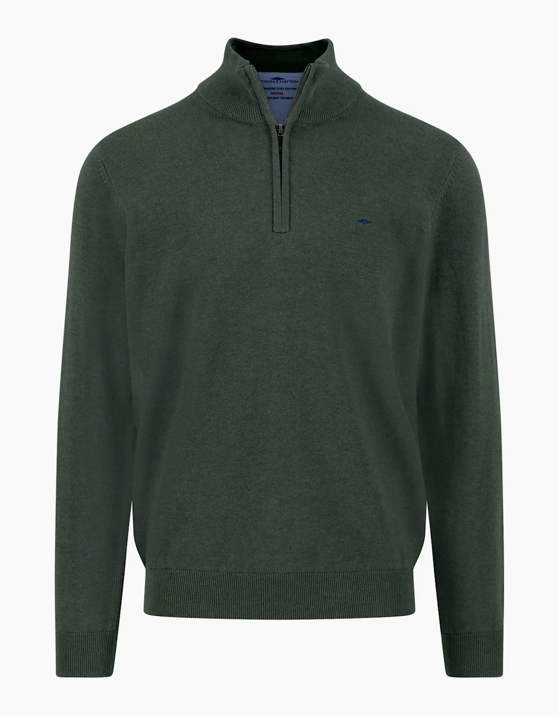 Fynch-Hatton Troyer Half Zip Knitwear Dark Ivy, 4 of 3