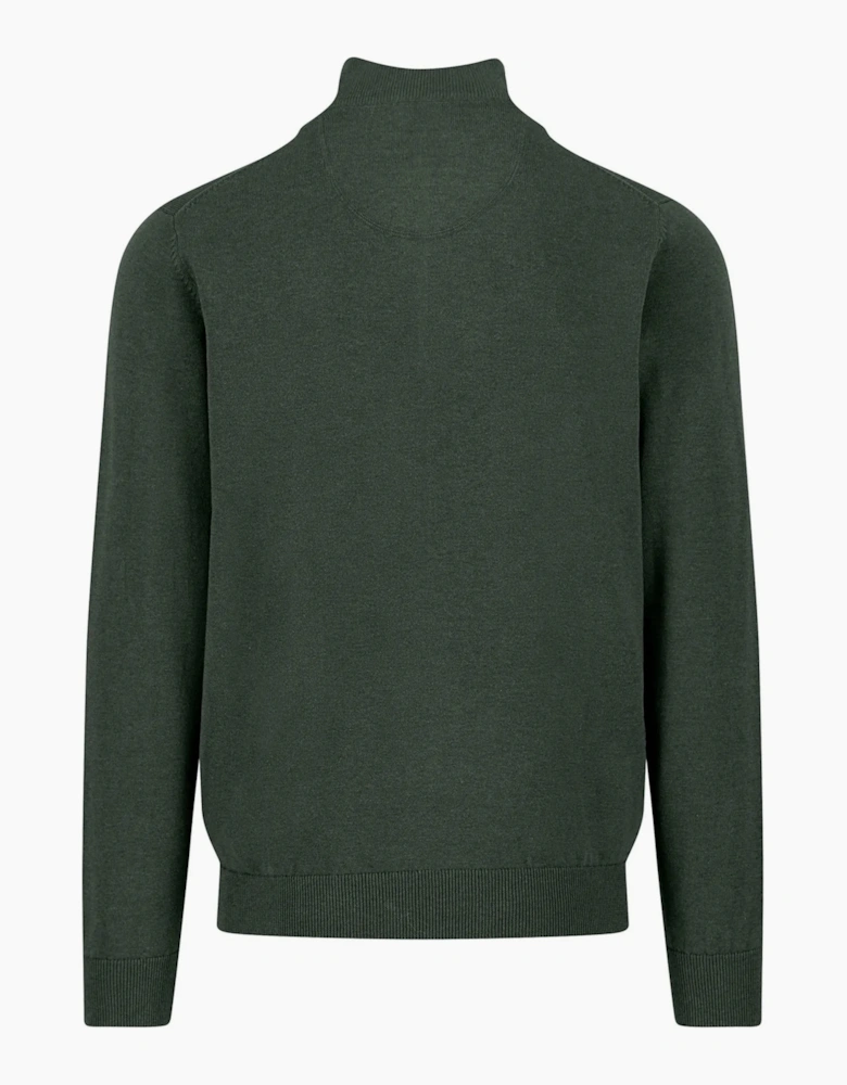 Fynch-Hatton Troyer Half Zip Knitwear Dark Ivy