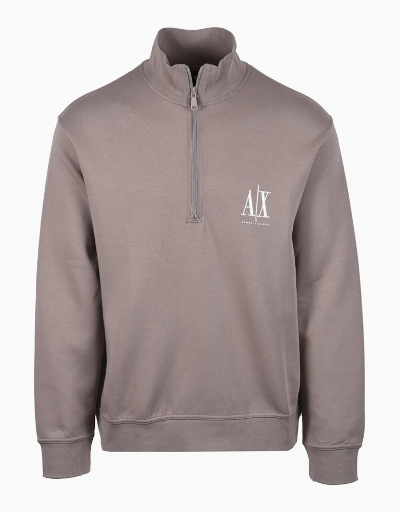 Armani Exchange Half Zip Sweatshirt Driftwood