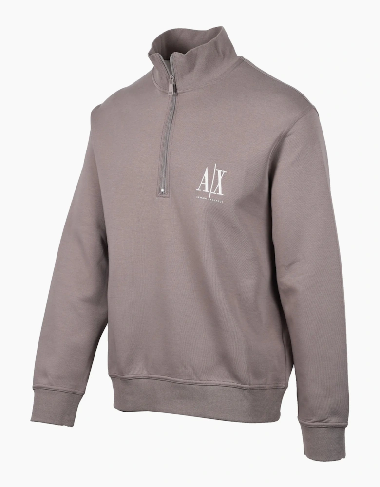 Armani Exchange Half Zip Sweatshirt Driftwood