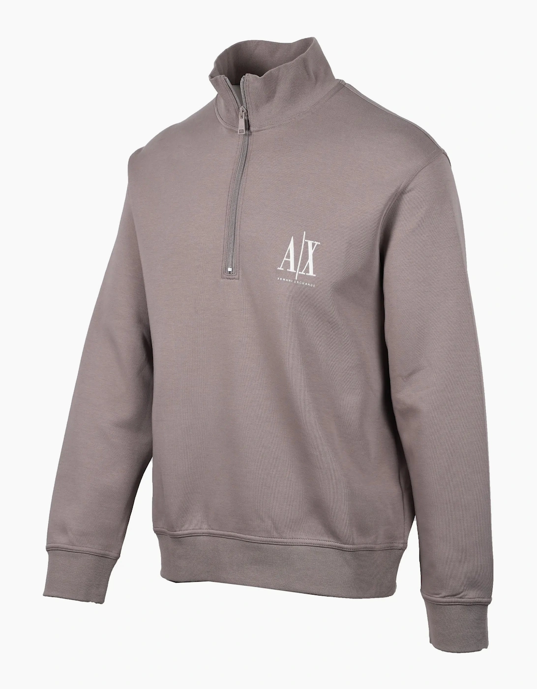 Armani Exchange Half Zip Sweatshirt Driftwood