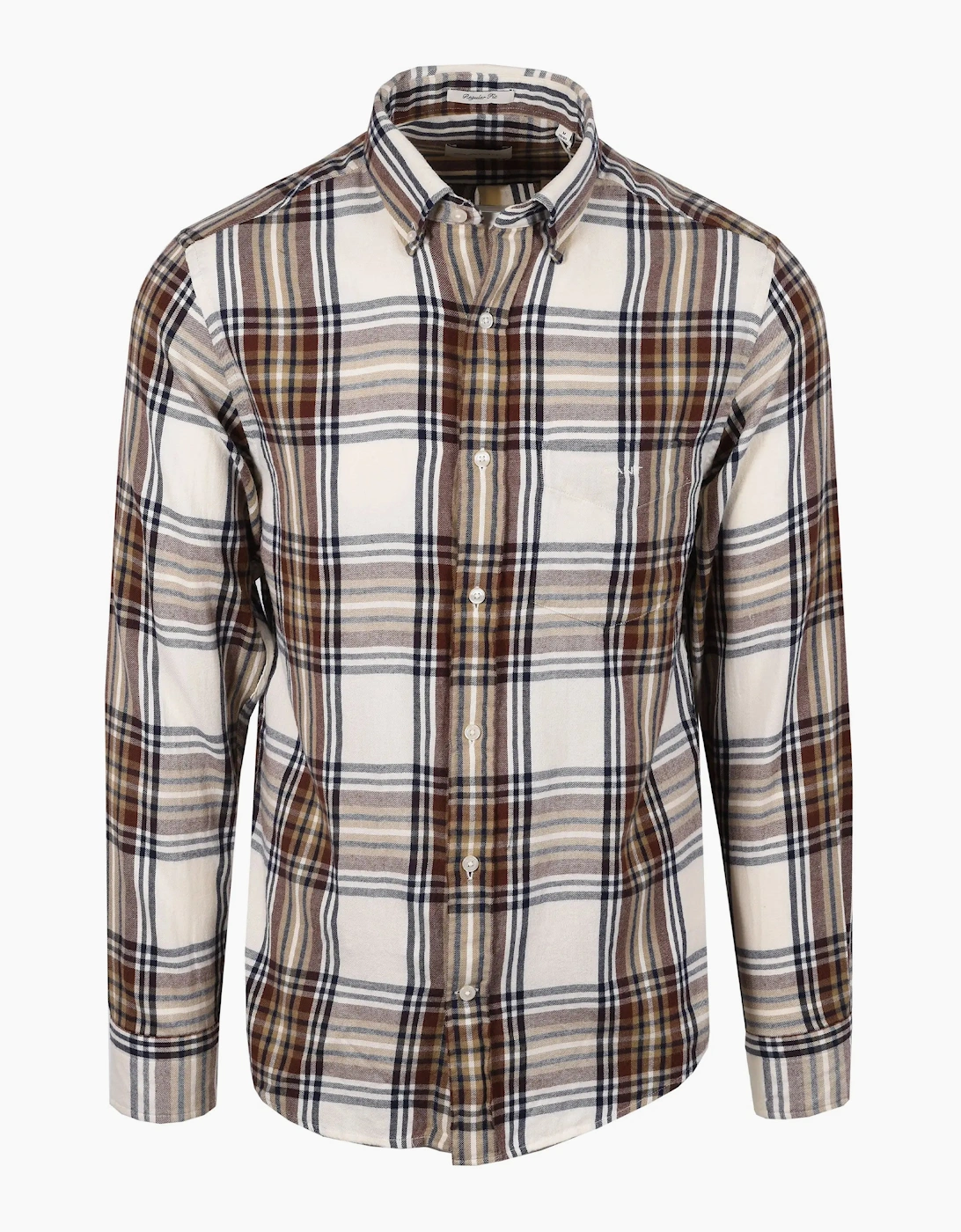 Gant Windblown Flannel Checked Shirt Cream