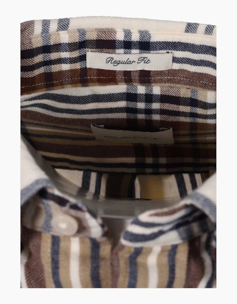 Gant Windblown Flannel Checked Shirt Cream
