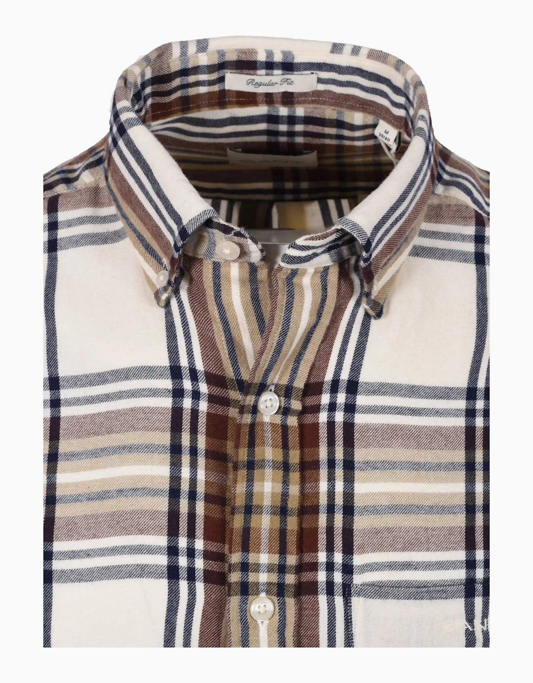 Gant Windblown Flannel Checked Shirt Cream
