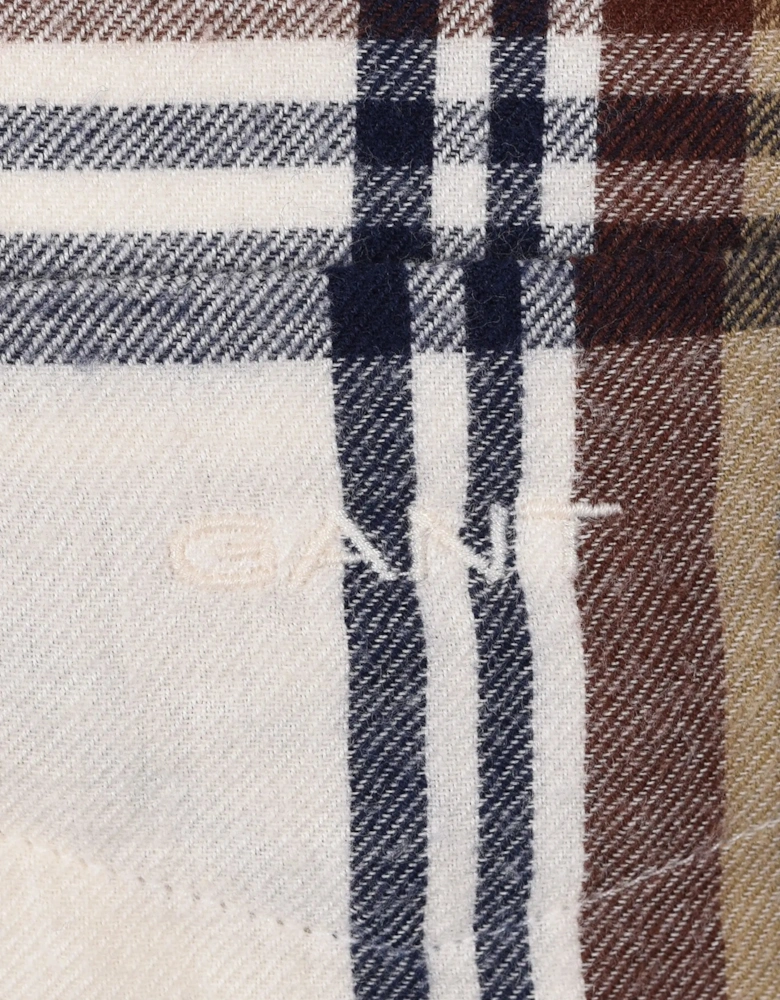 Gant Windblown Flannel Checked Shirt Cream