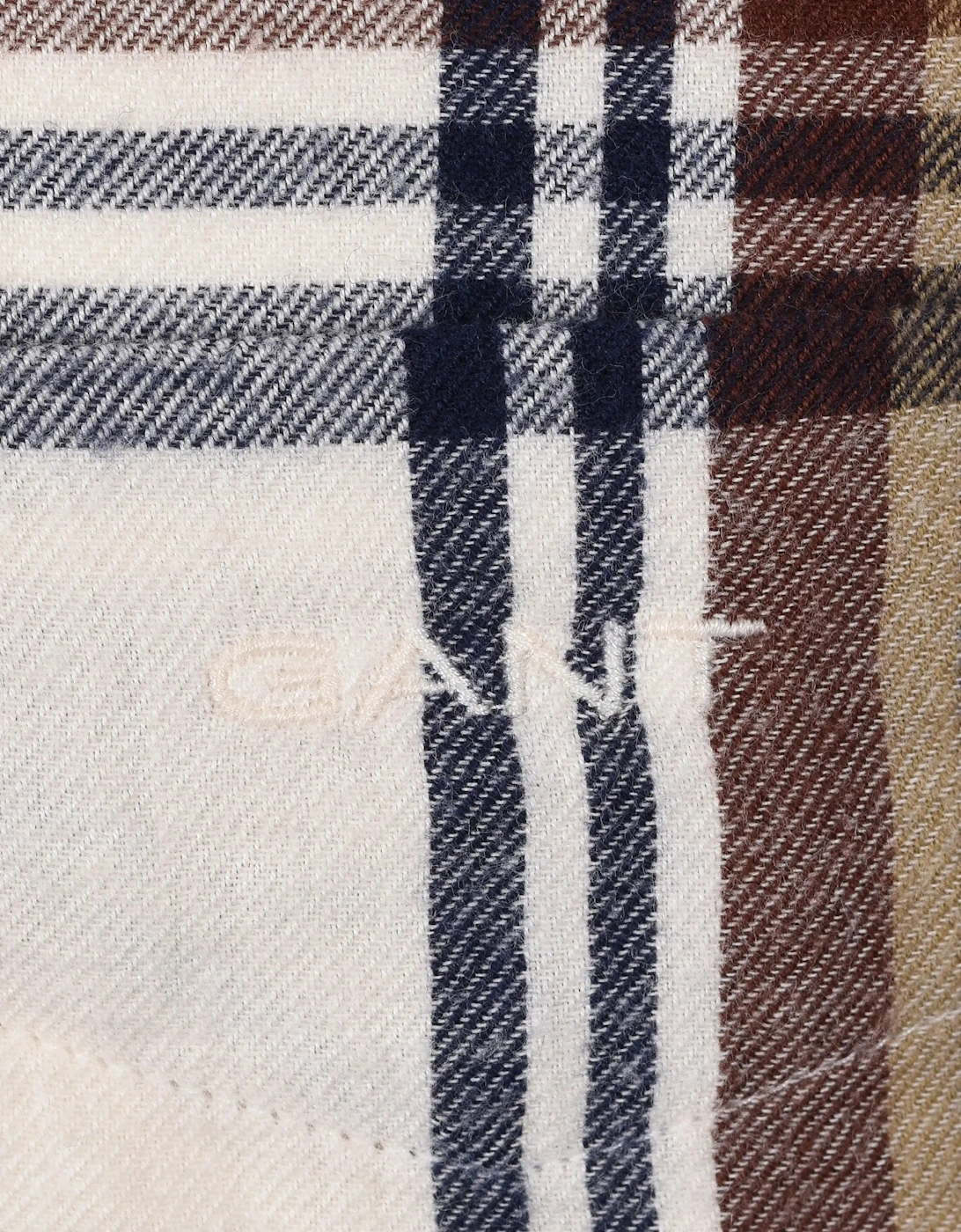 Gant Windblown Flannel Checked Shirt Cream