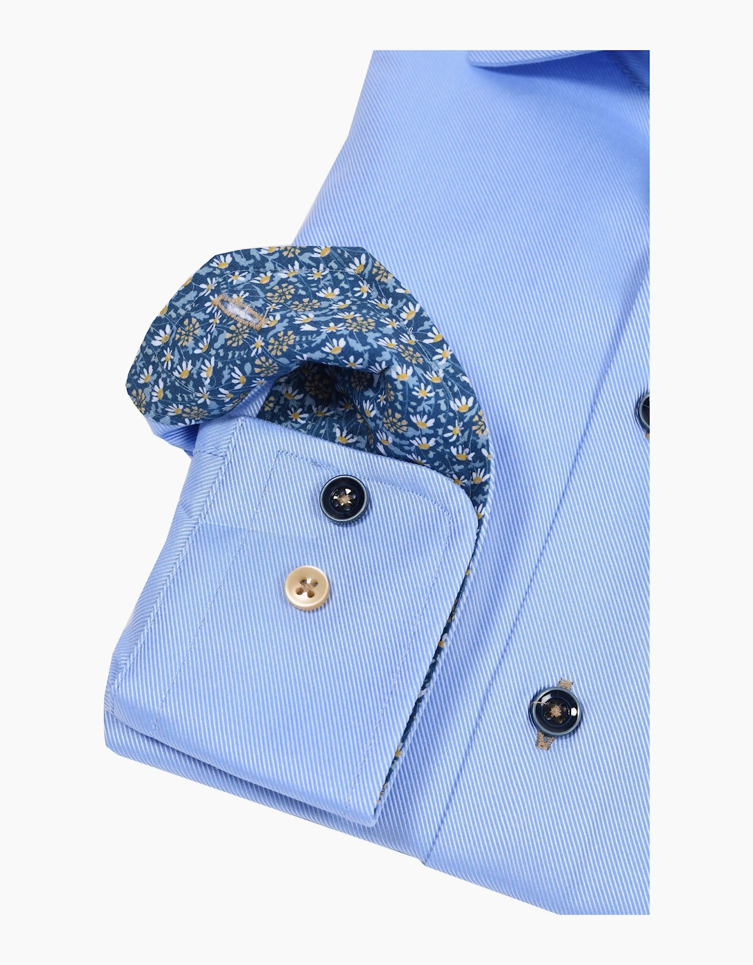 R2 Long Sleeved Cut Away Collar Shirt Light Blue