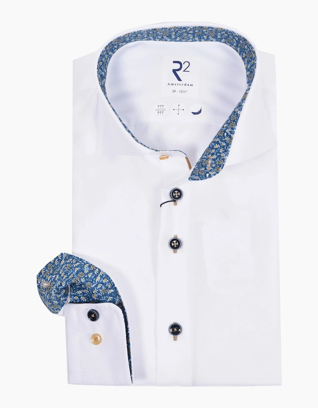 R2 Long Sleeved Cut Away Collar Shirt White, 4 of 3