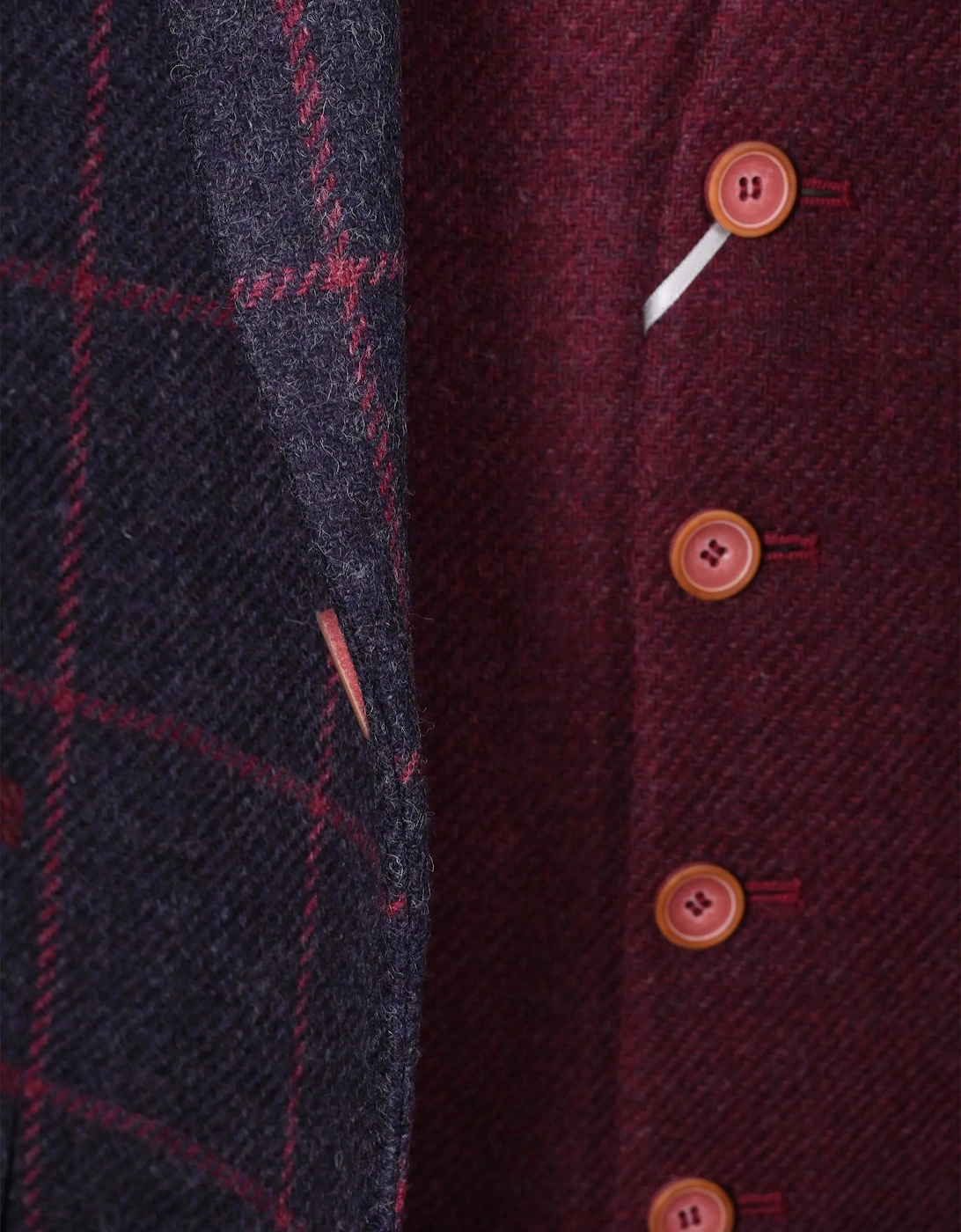 Mazzelli Jacket and Waistcoat Navy/Pink Check