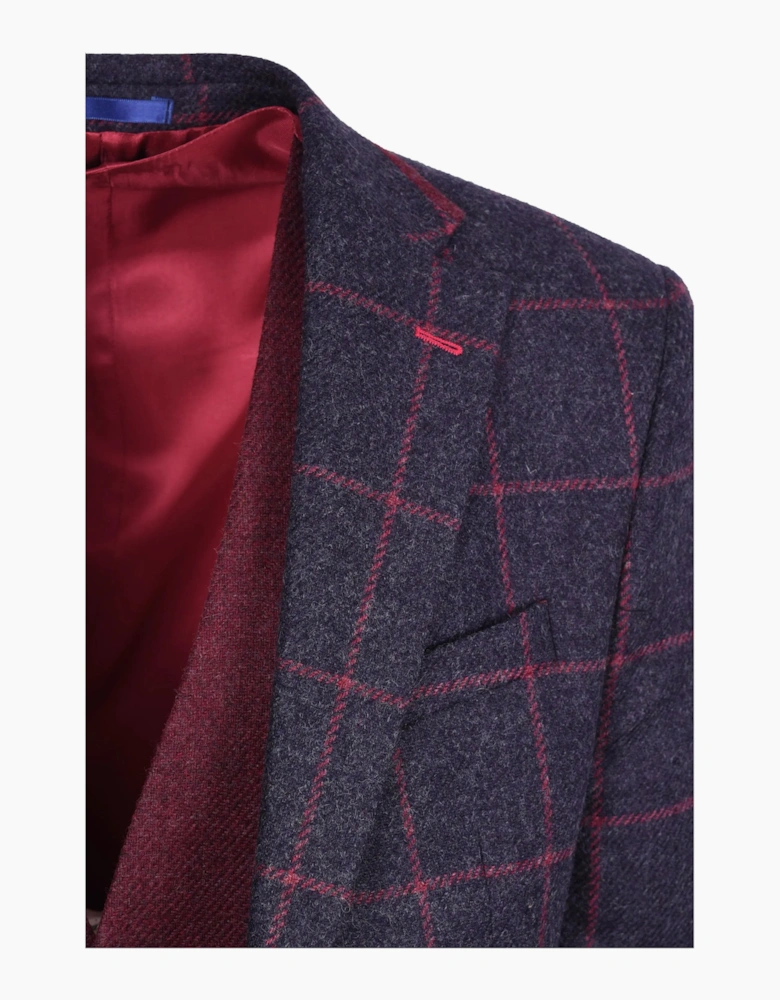 Mazzelli Jacket and Waistcoat Navy/Pink Check