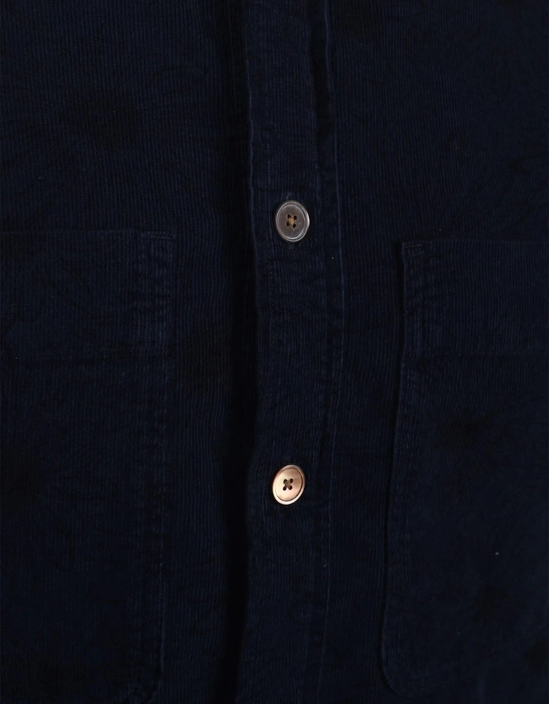 Paul Smith Casual Fit Corduroy Floral Shirt Dark Navy