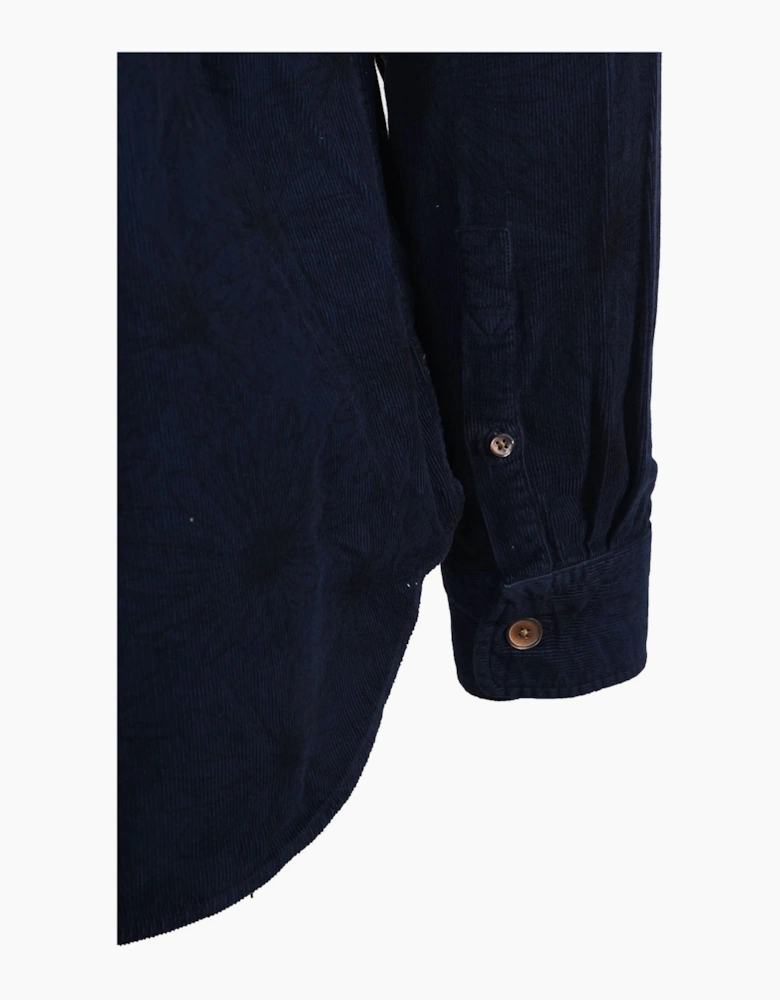 Paul Smith Casual Fit Corduroy Floral Shirt Dark Navy