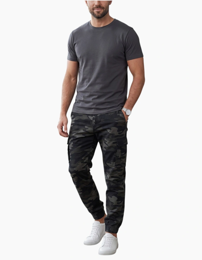 Mens Cargo Trousers Camouflage Joggers Cotton Pant