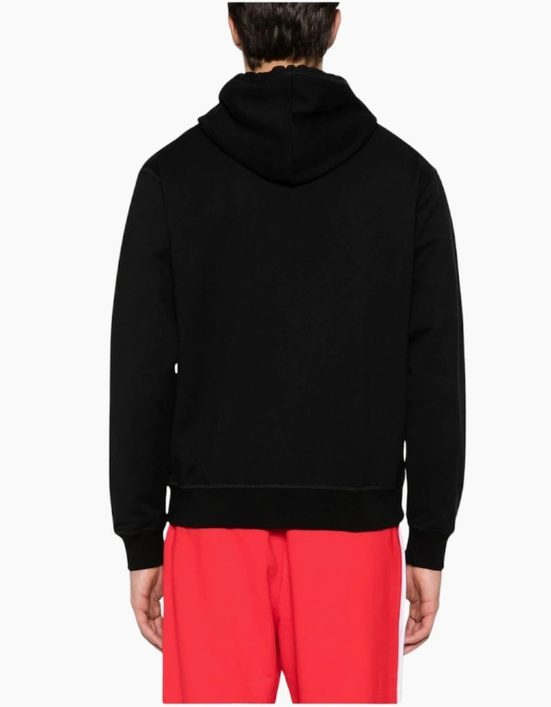Dsquared2 Cool Fit Embossed Maple Leaf Logo Black Hoodie