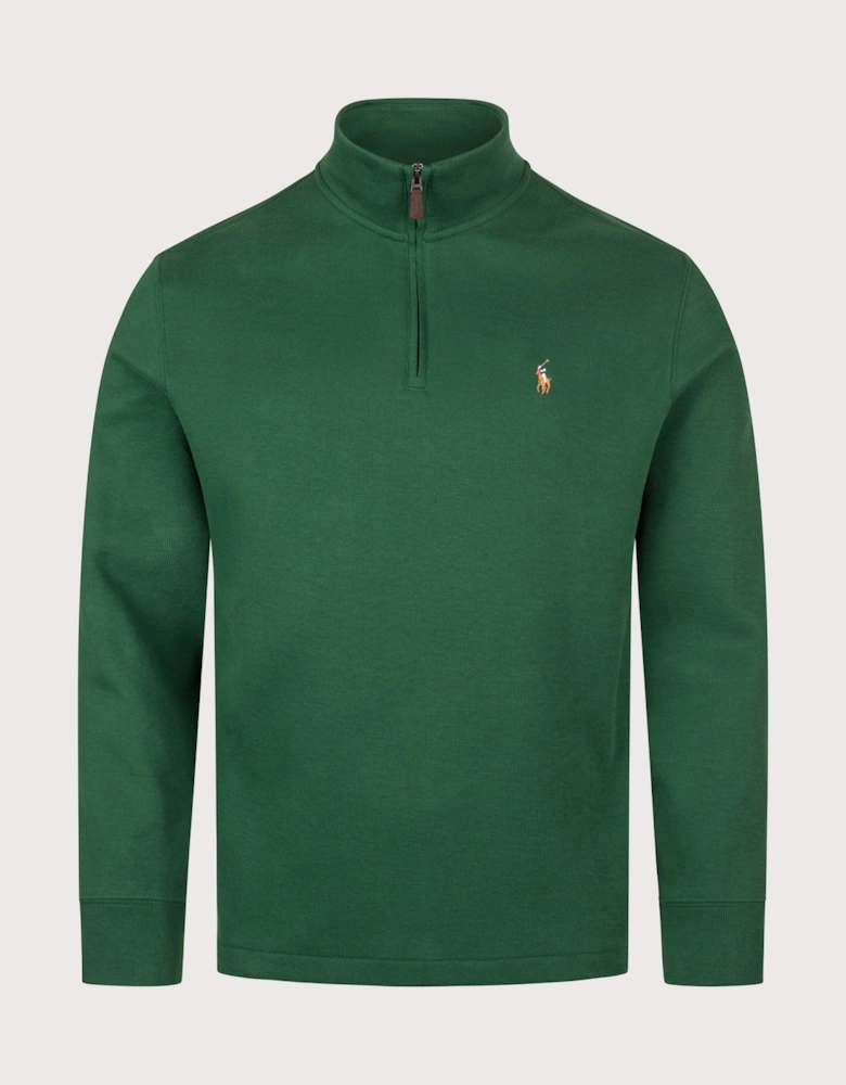 Loose Fit Estate-Rib Quarter Zip Knit Jumper