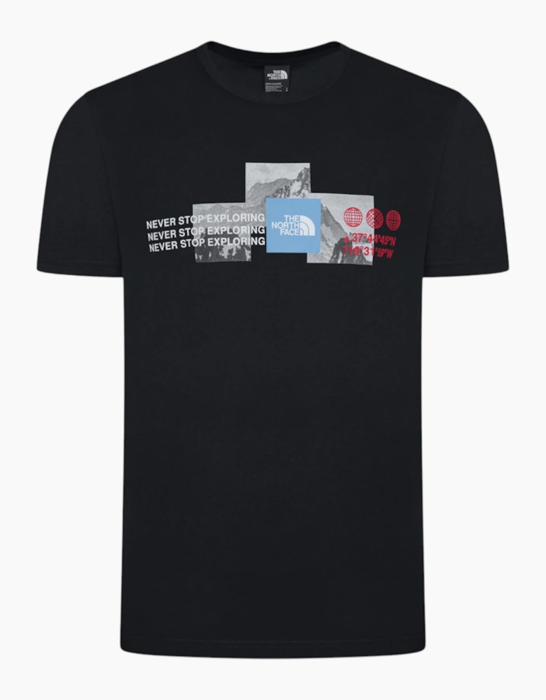 The North Face Mens T Shirt Mountain Front Short Sleeve Graphic Print Cotton Tee