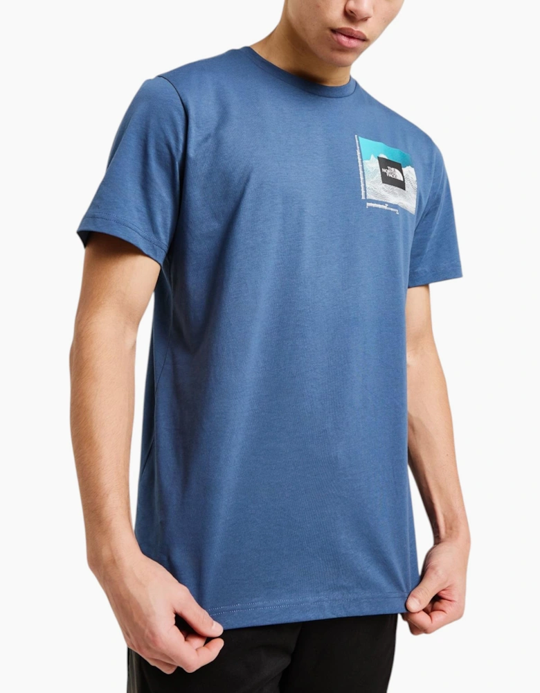 The North Face Mens T Shirts M Digital Mountain Crew Neck Graphic Print Cotton Tee
