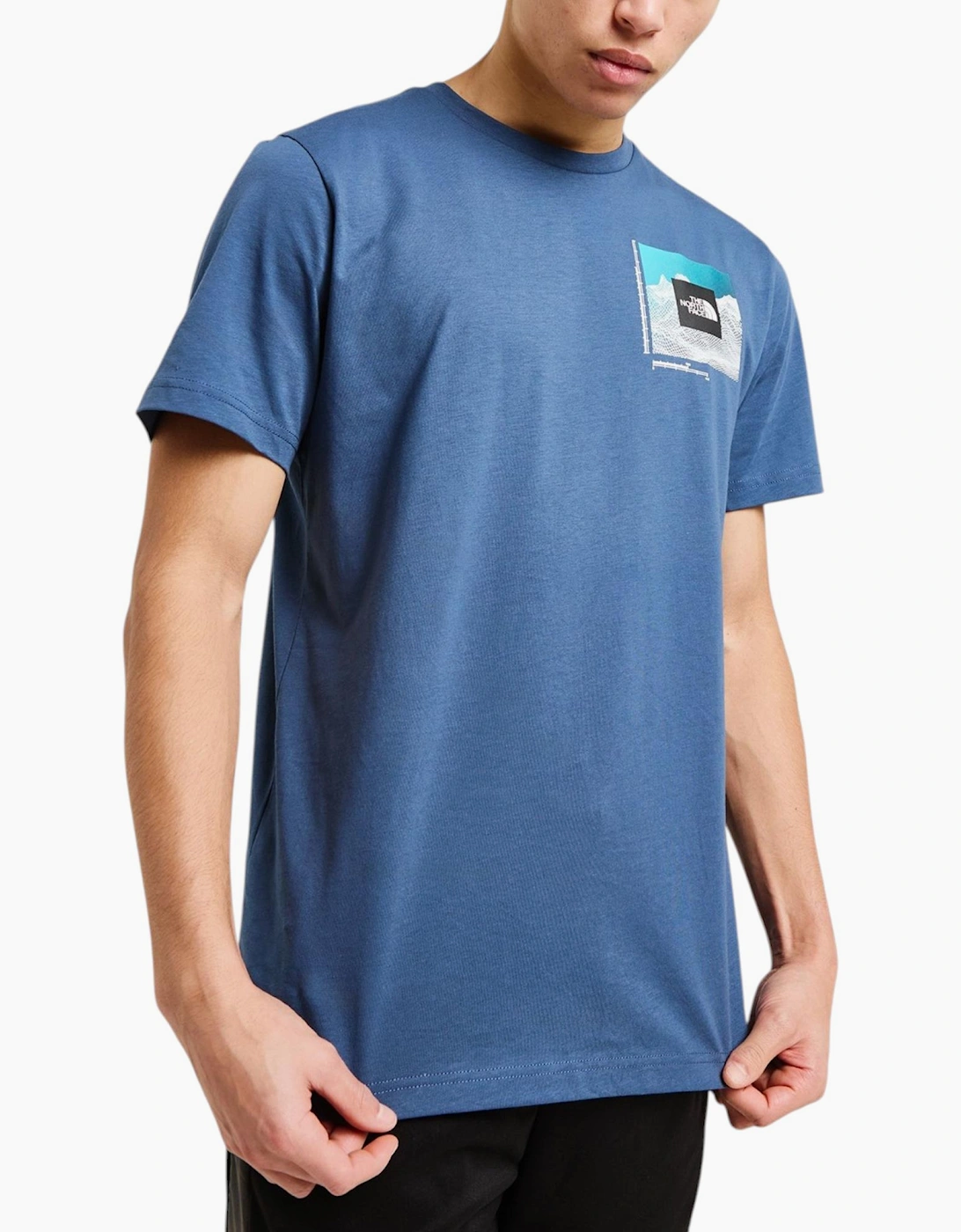 The North Face Mens T Shirts M Digital Mountain Crew Neck Graphic Print Cotton Tee