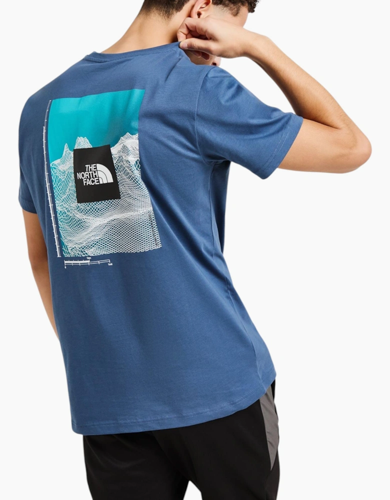 The North Face Mens T Shirts M Digital Mountain Crew Neck Graphic Print Cotton Tee