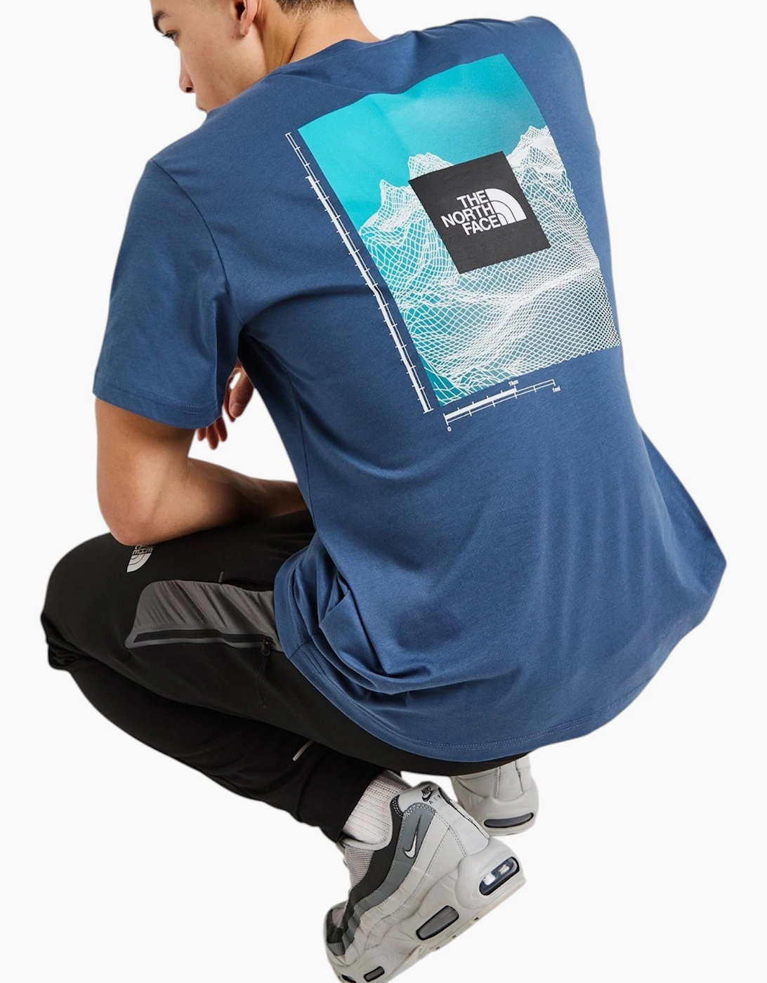 The North Face Mens T Shirts M Digital Mountain Crew Neck Graphic Print Cotton Tee