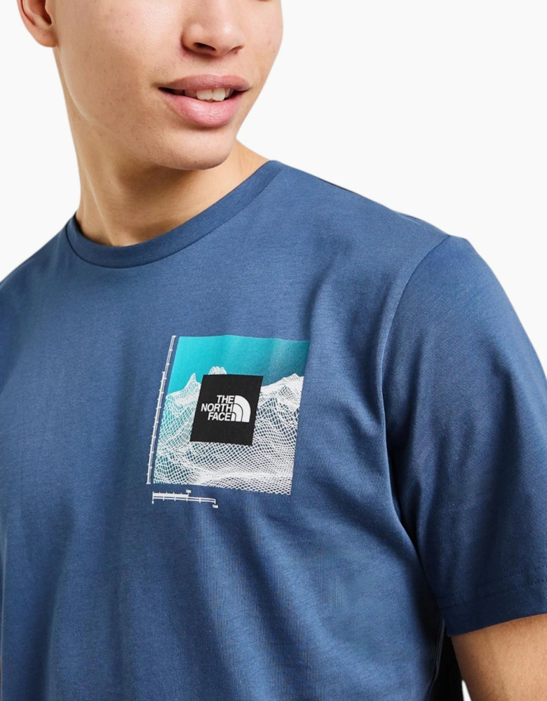 The North Face Mens T Shirts M Digital Mountain Crew Neck Graphic Print Cotton Tee