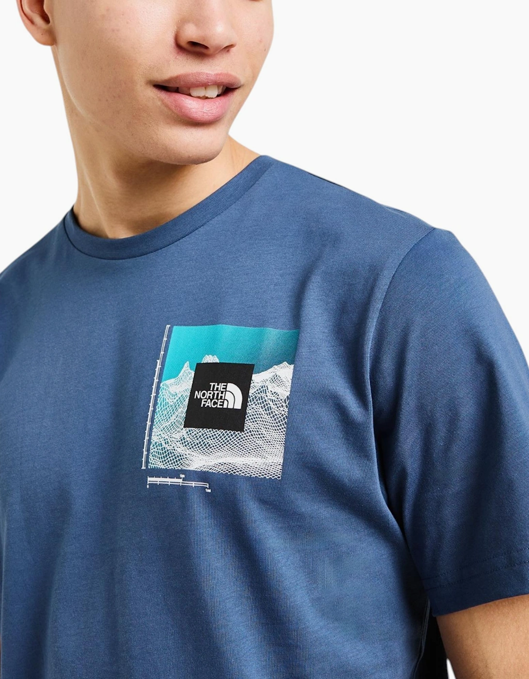 The North Face Mens T Shirts M Digital Mountain Crew Neck Graphic Print Cotton Tee