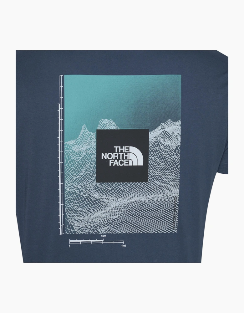 The North Face Mens T Shirts M Digital Mountain Crew Neck Graphic Print Cotton Tee