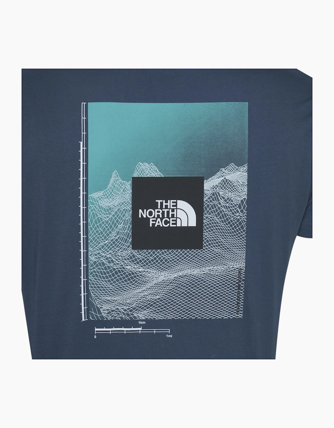 The North Face Mens T Shirts M Digital Mountain Crew Neck Graphic Print Cotton Tee