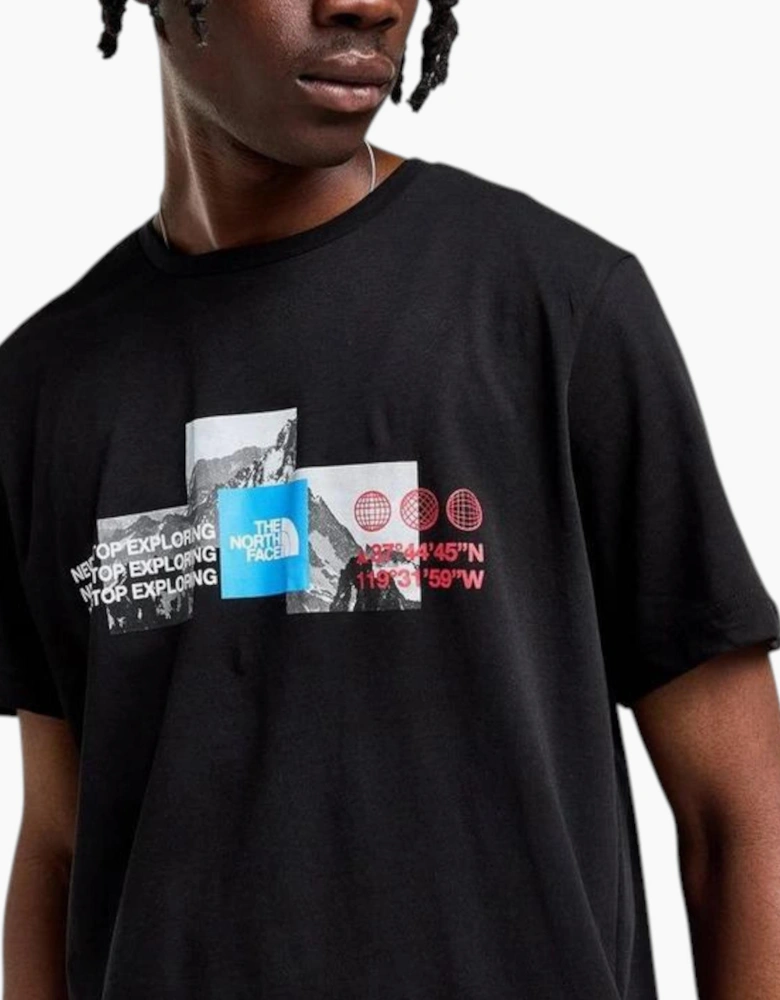 The North Face Mens T Shirt Mountain Front Short Sleeve Graphic Print Cotton Tee