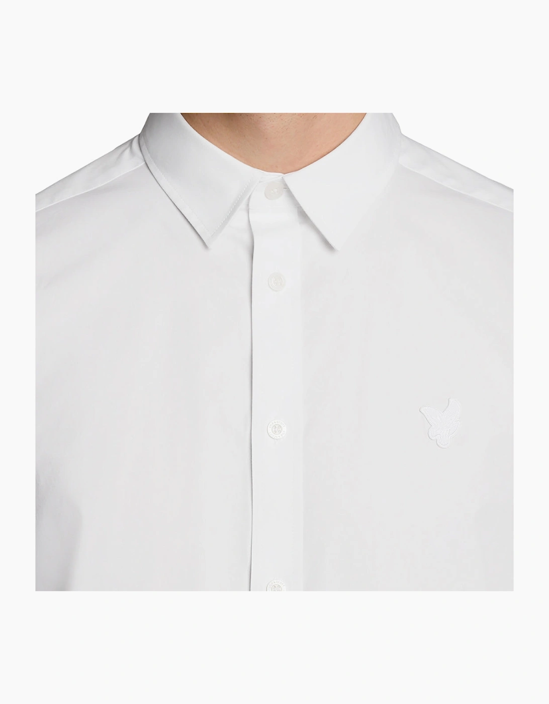 Lyle & Scott White Tonal Easy Care Poplin Shirt