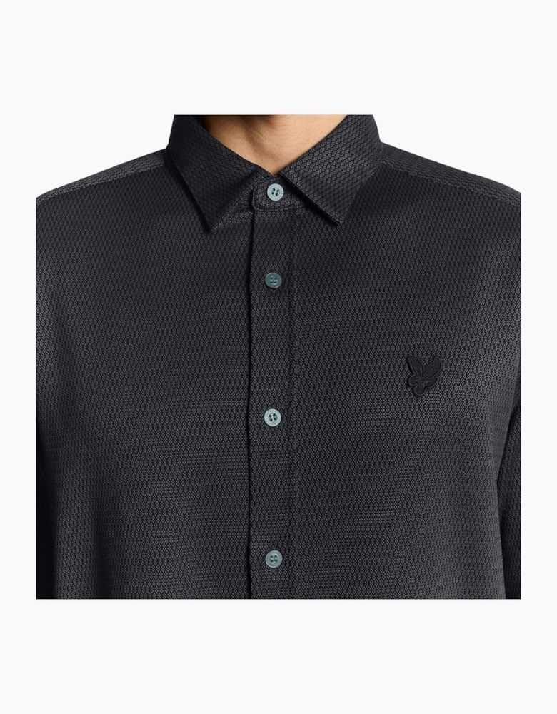 Lyle & Scott Navy Blue Jacquard Interlock Shirt
