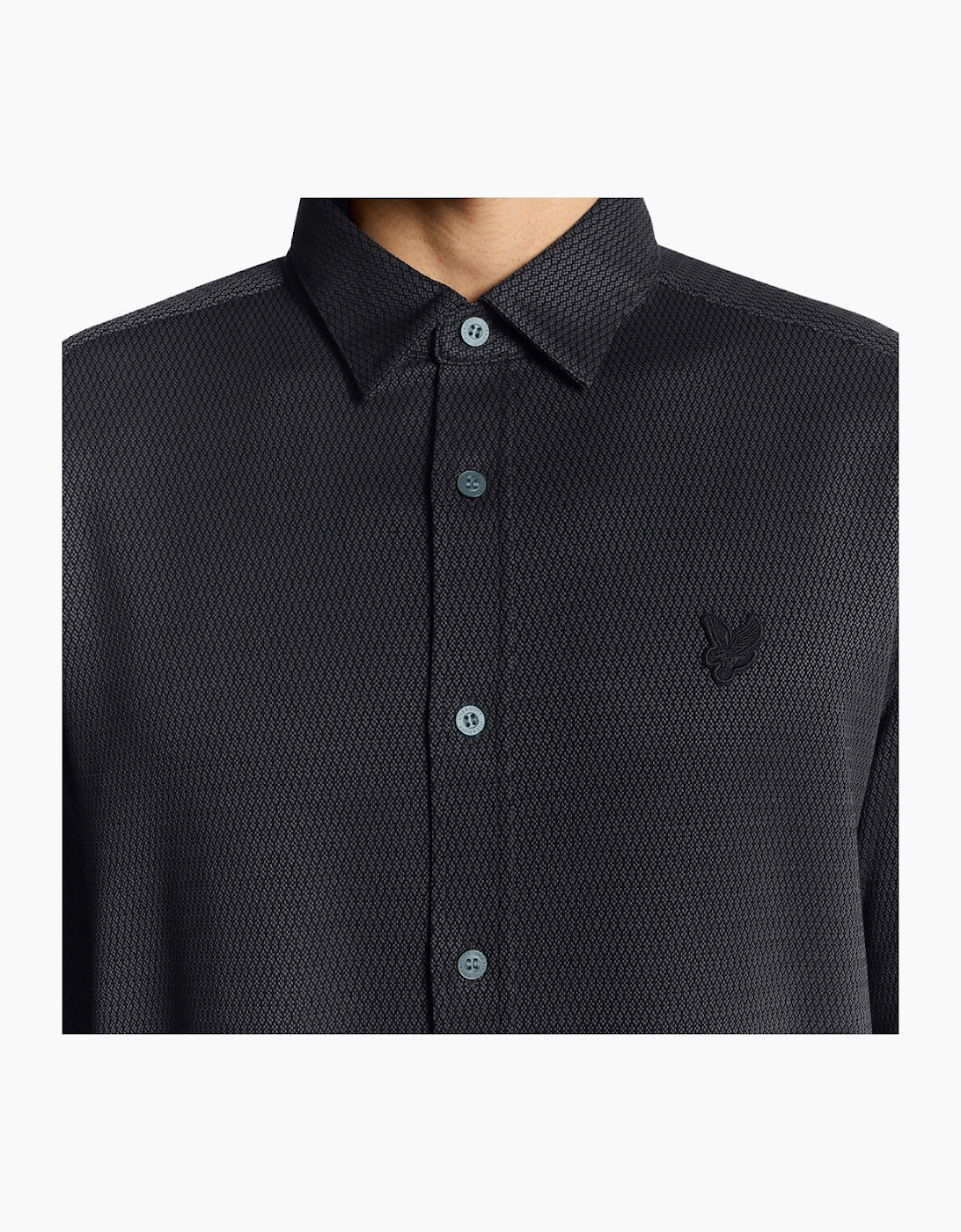 Lyle & Scott Navy Blue Jacquard Interlock Shirt
