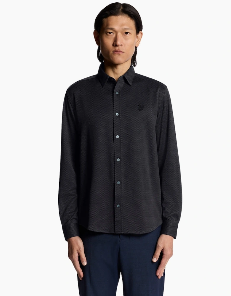 Lyle & Scott Navy Blue Jacquard Interlock Shirt