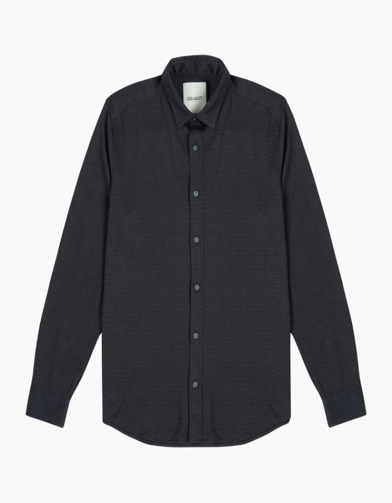 Lyle & Scott Navy Blue Jacquard Interlock Shirt