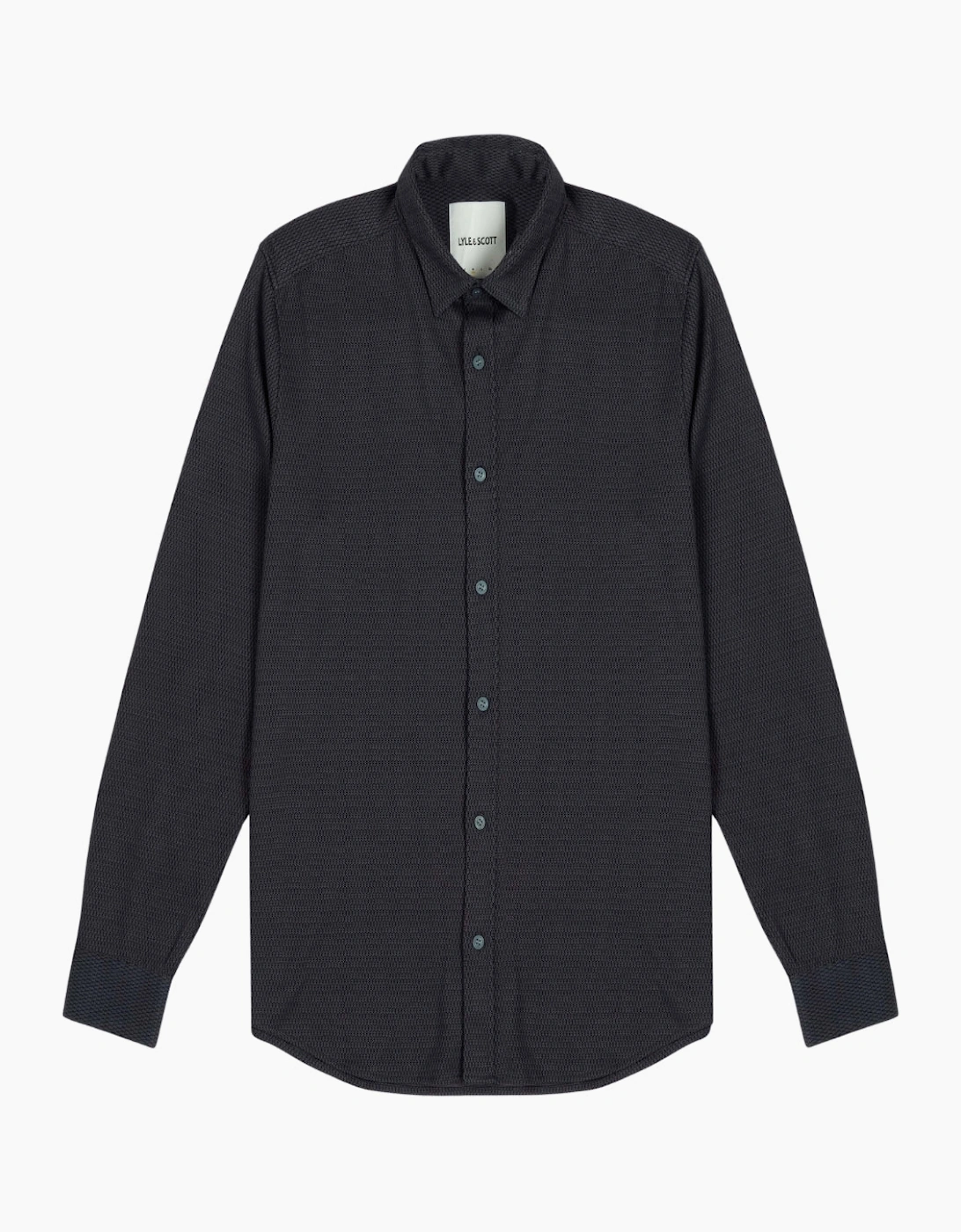 Lyle & Scott Navy Blue Jacquard Interlock Shirt