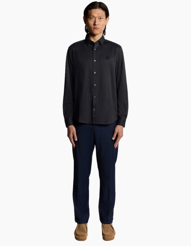 Lyle & Scott Navy Blue Jacquard Interlock Shirt