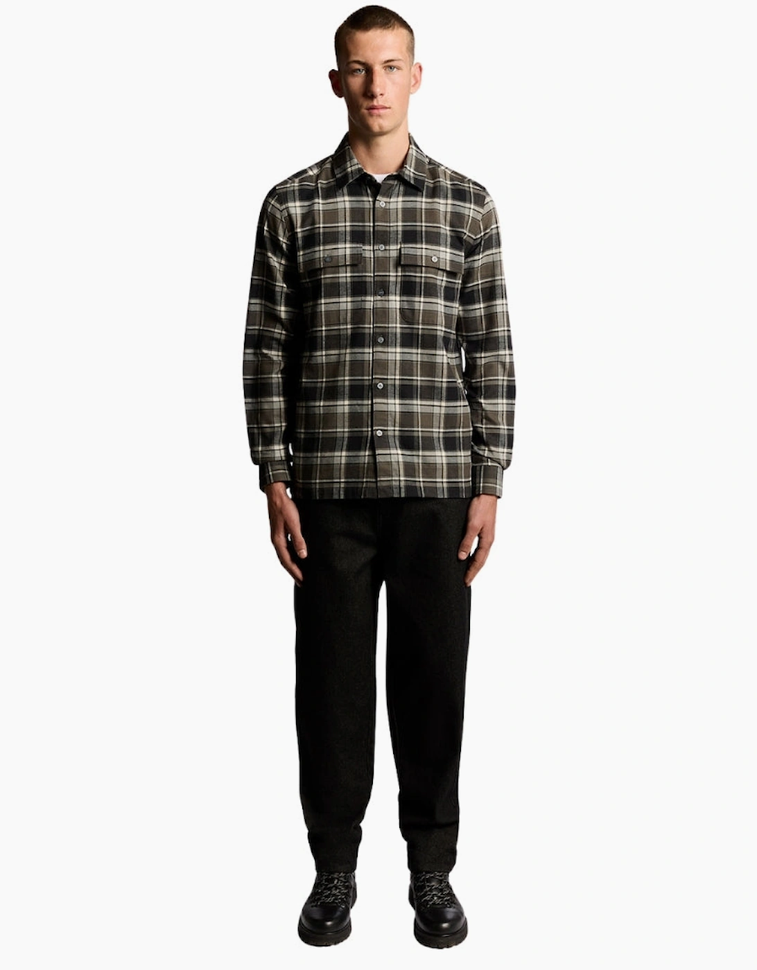 Lyle & Scott Black Brushed Cotton Check Shirt