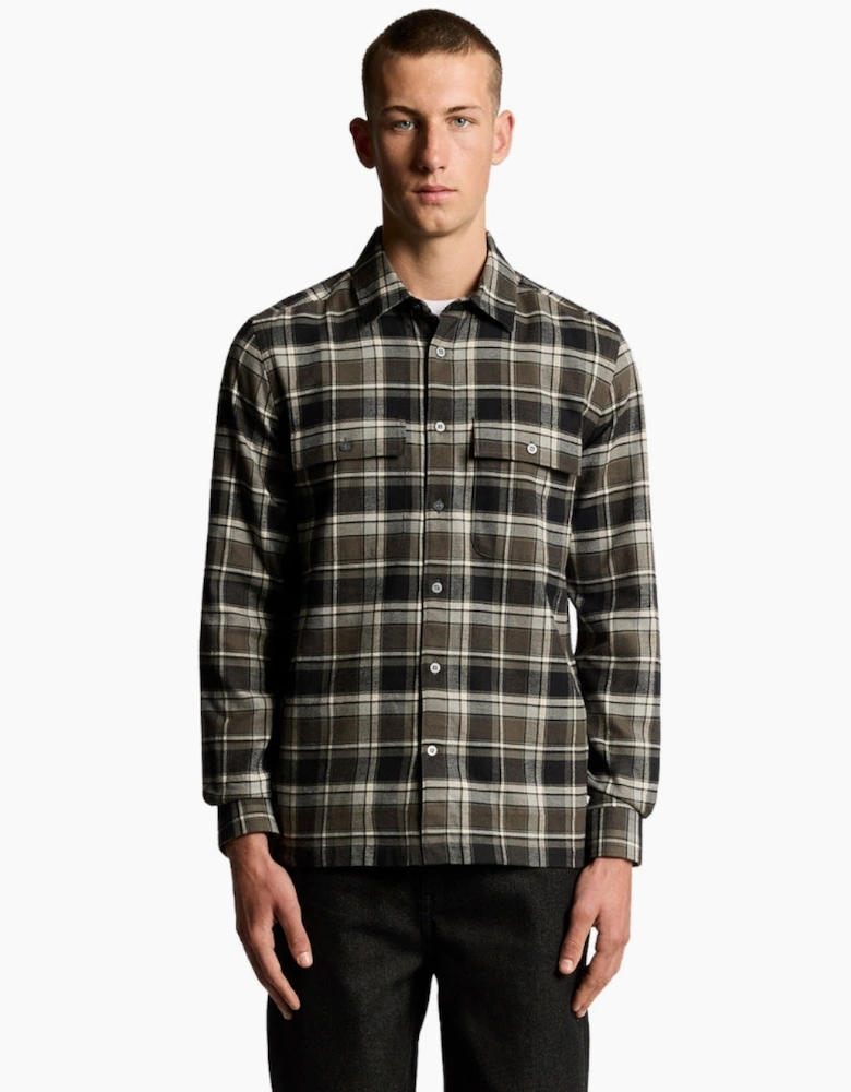 Lyle & Scott Black Brushed Cotton Check Shirt