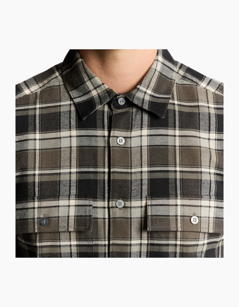 Lyle & Scott Black Brushed Cotton Check Shirt