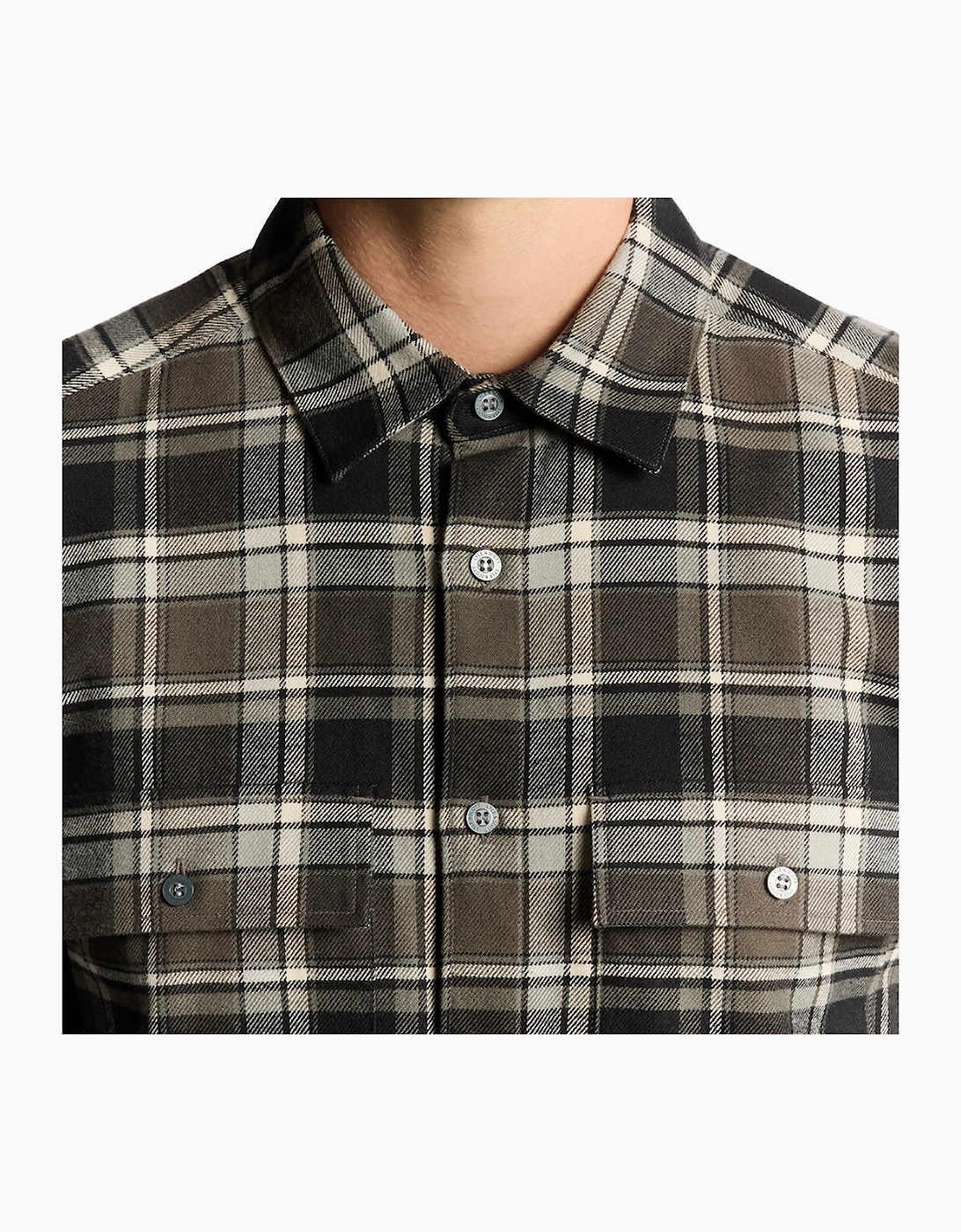Lyle & Scott Black Brushed Cotton Check Shirt